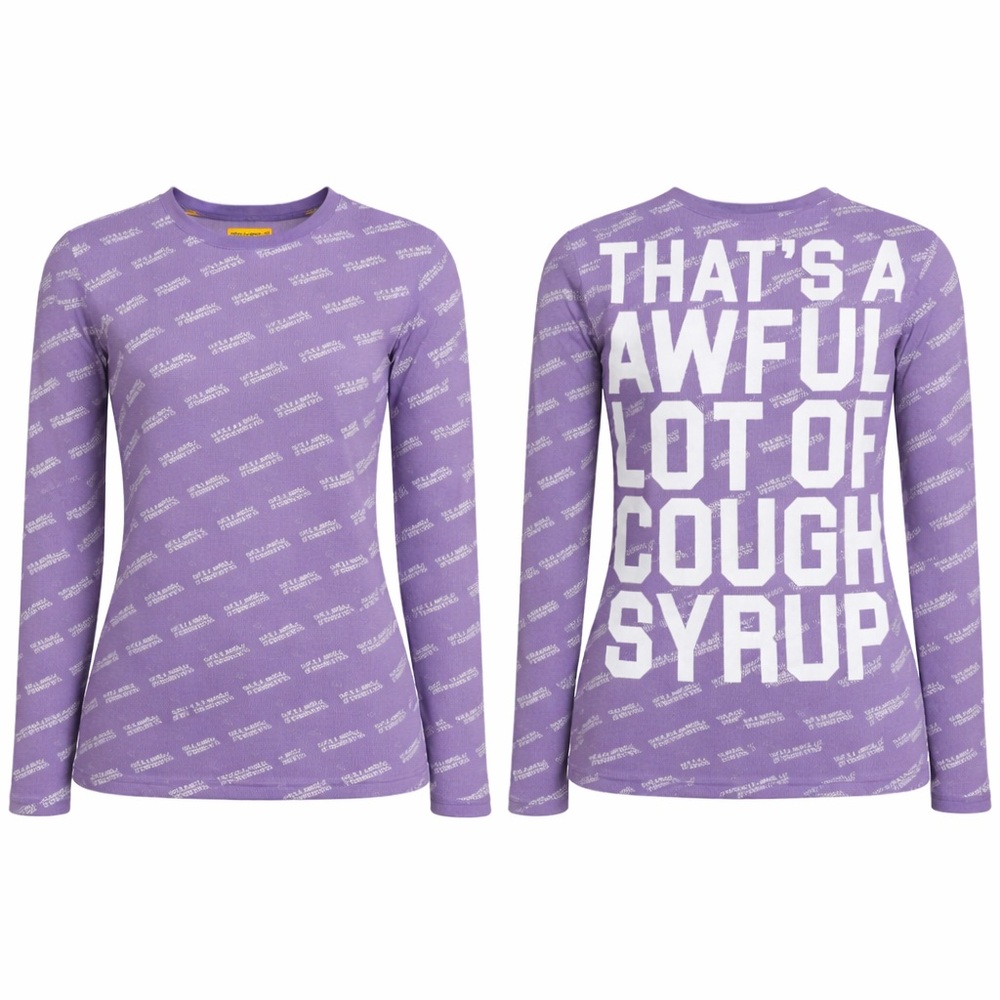 That’s A Awful Lot Of Cough Syrup Women’s Purple Long Sleeve Shirt Size S